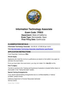 INFORMATION TECHNOLOGY ASSOCIATE ; Additional Documents. . Information technology associate exam state of california